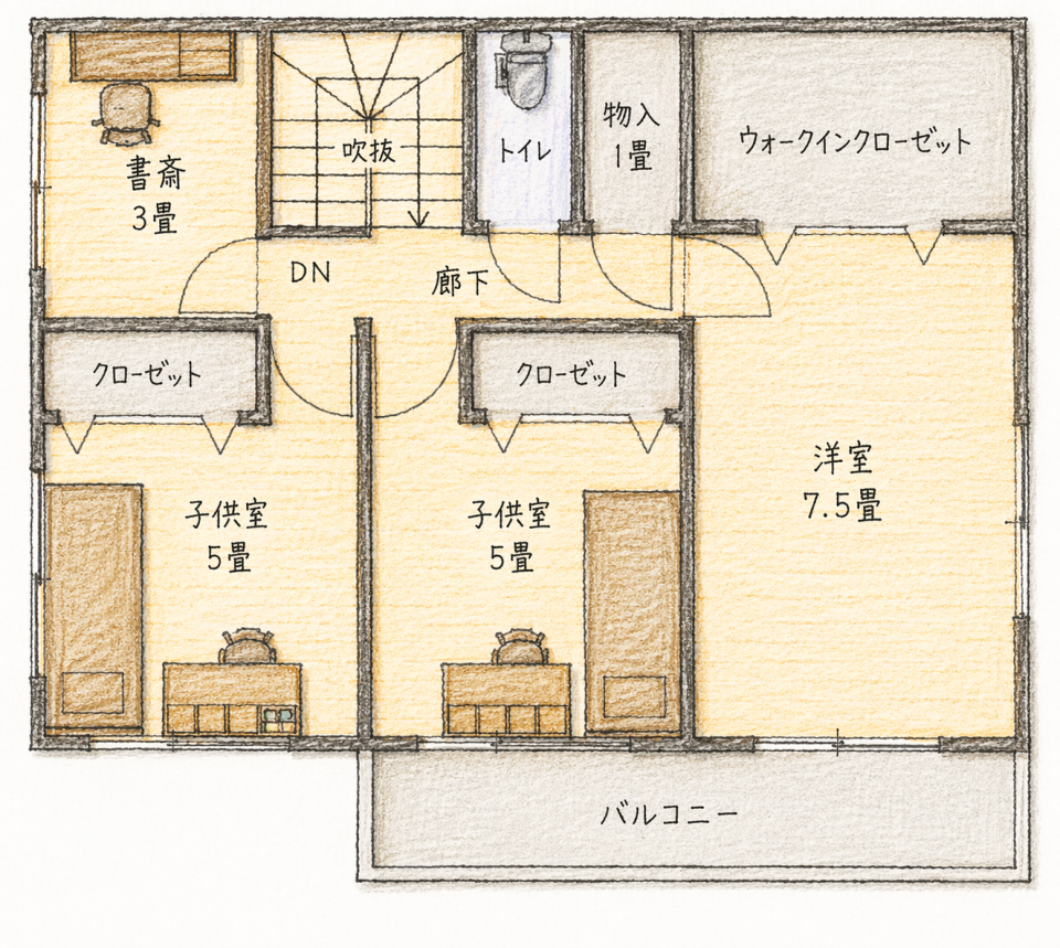 2階　間取図　15.73坪